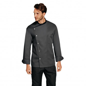 Bragard Juliuso Jacket Charcoal with Black Long Sleeve - Click to Enlarge