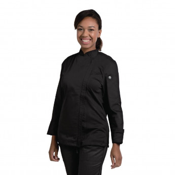 Chef Works Hartford Lightweight Zip Womens Chef Jacket Black - Click to Enlarge