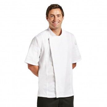 Chef Works Springfield Zipper Mens Chefs Jacket White - Click to Enlarge