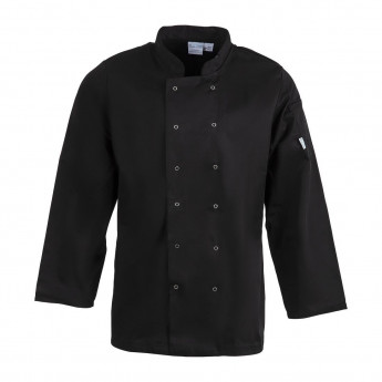 Whites Vegas Unisex Chefs Jacket Long Sleeve Black - Click to Enlarge