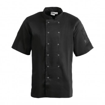 Whites Vegas Unisex Chefs Jacket Short Sleeve Black - Click to Enlarge