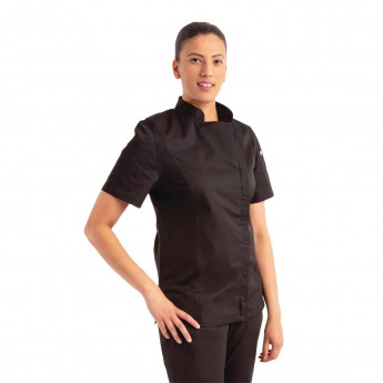 Chef Works Womens Springfield Zip Chefs Jacket Black - Click to Enlarge