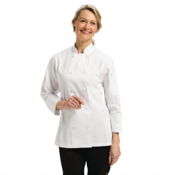 Chef Works Marbella Womens Executive Chefs Jacket White - Click to Enlarge