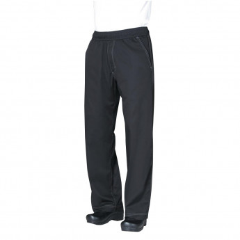 Chef Works Unisex Cool Vent Baggy Chefs Trousers Black - Click to Enlarge