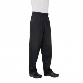 Chef Works Unisex Basic Baggy Chefs Trousers Black - Click to Enlarge