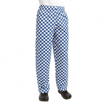 Chef Works Essential Baggy Pants Big Blue Check - Click to Enlarge