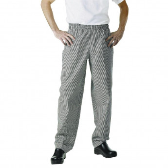 Chef Works Essential Baggy Pants Small Black Check - Click to Enlarge