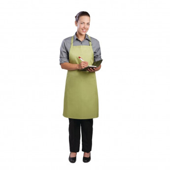 Chef Works Bib Apron Lime - Click to Enlarge