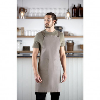 Southside Cotton Canvas Bib Apron Washed Grey - Click to Enlarge