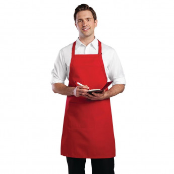 Chef Works Bib Apron Red - Click to Enlarge