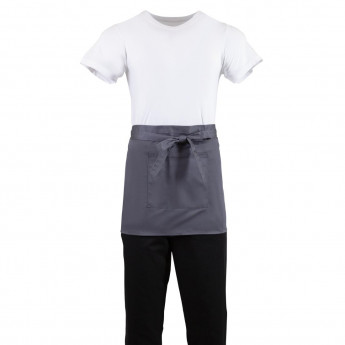 Whites Short Bistro Apron Charcoal - Click to Enlarge