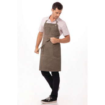 Chef Works Urban Dorset Antique Bib Apron Earth Brown - Click to Enlarge