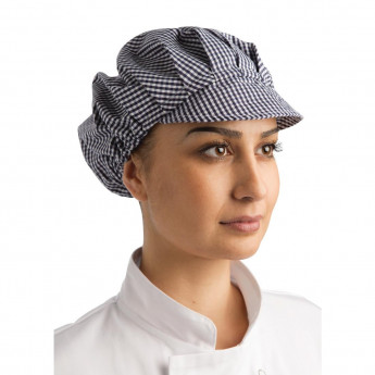 Whites Peaked Unisex Hat Blue and White Check - Click to Enlarge