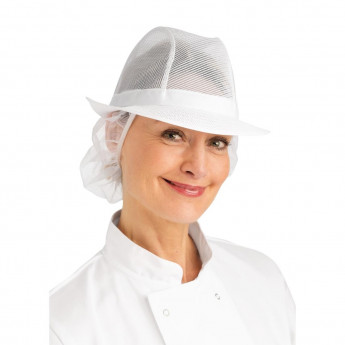 Trilby Hat with Snood White - Click to Enlarge