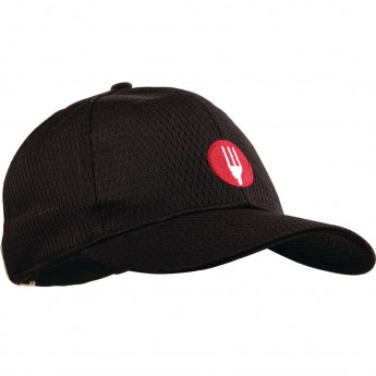 Chef Works Cool Vent Baseball Cap Black - Click to Enlarge