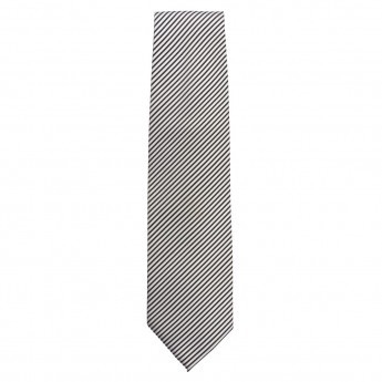 Chef Works Tie Silver and Black Fine Stripe - Click to Enlarge