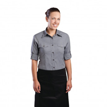 Chef Works Womens Pilot Shirt Grey - Click to Enlarge
