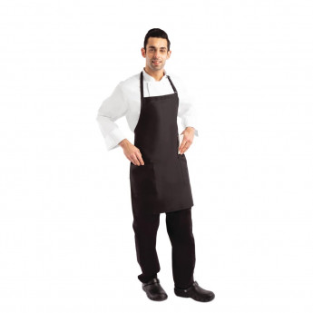 Chef Works Two Patch Pocket Bib Apron Black - Click to Enlarge