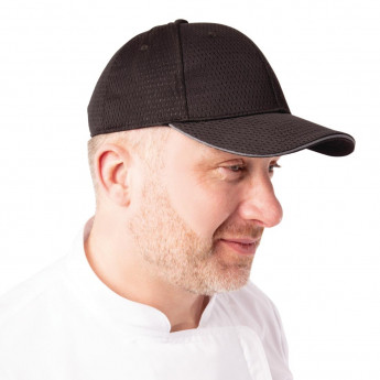Chef Works Cool Vent Baseball Cap with Grey - Click to Enlarge