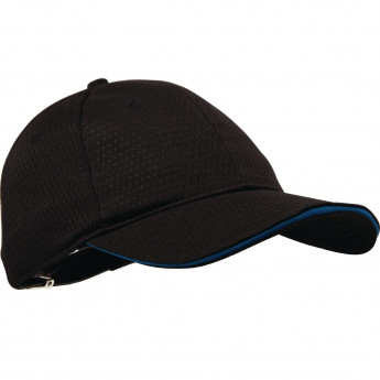 Chef Works Cool Vent Baseball Cap Black with Blue - Click to Enlarge