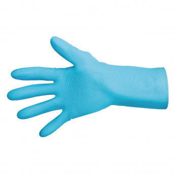 MAPA Vital 117 Liquid-Proof Light-Duty Janitorial Gloves Blue - Click to Enlarge