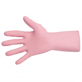 MAPA Vital 115 Liquid-Proof Light-Duty Janitorial Gloves Pink - Click to Enlarge