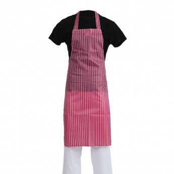 Whites Waterproof Bib Apron Red And White Stripe - Click to Enlarge