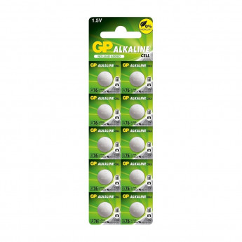 GP  Battery LR44 A76 (Pack of 10) - Click to Enlarge