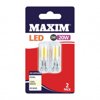 Maxim LED G9 Cool White Light Bulb 2/20w (Pack of 2) - Click to Enlarge