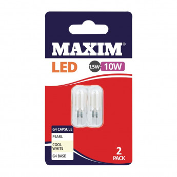 Maxim LED G4 Cool White Light Bulb 1.5/10w (Pack of 2) - Click to Enlarge