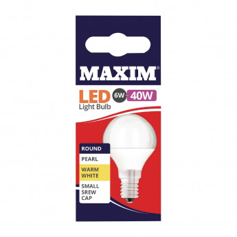 Maxim LED Round SES Warm White Light Bulb 6/40w - Click to Enlarge