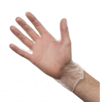 Vogue Powder-Free Vinyl Gloves Clear (Pack of 100) - Click to Enlarge