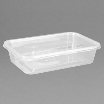 Fiesta Recyclable Plastic Microwavable Containers with Lid Small 500ml (Pack of 250) - Click to Enlarge
