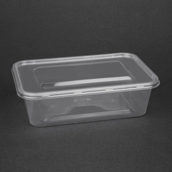 Fiesta Recyclable Plastic Microwavable Containers with Lid Medium 650ml (Pack of 250) - Click to Enlarge