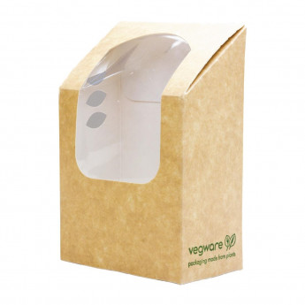 Vegware Compostable Kraft Tortilla Wrap Boxes With PLA Window (Pack of 500) - Click to Enlarge