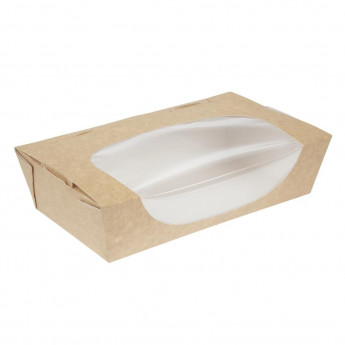 Colpac Recyclable Kraft Tuck-Top Salad Boxes With Window 1000ml / 35oz (Pack of 200) - Click to Enlarge