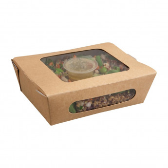 Colpac Recyclable Kraft Tuck-Top Salad Boxes With Window 825ml / 29oz (Pack of 250) - Click to Enlarge