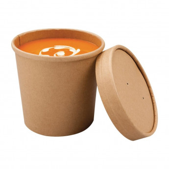 Colpac Recyclable Kraft Microwavable Soup Cups 350ml / 12oz (Pack of 500) - Click to Enlarge