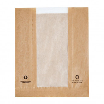 Fiesta Compostable Food Bags with Glassine Windows (Pack of 1000) - Click to Enlarge