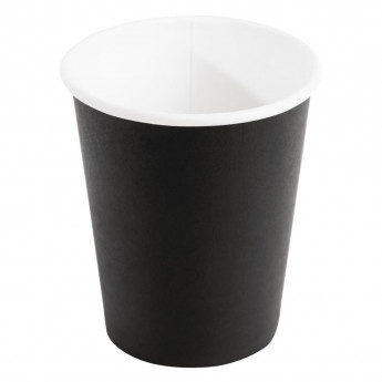 Fiesta Recyclable Coffee Cups Single Wall Black 225ml / 8oz - Click to Enlarge