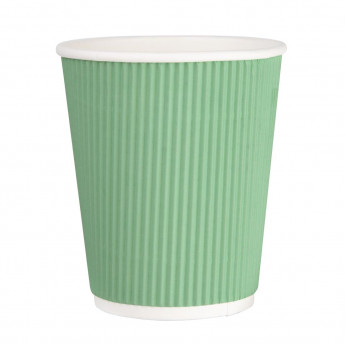 Fiesta Recyclable Coffee Cups Ripple Wall Turquoise 225ml / 8oz (Pack of 500) - Click to Enlarge