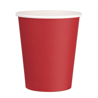 Fiesta Recyclable Single Wall Takeaway Coffee Cups Red 225ml / 8oz - Click to Enlarge
