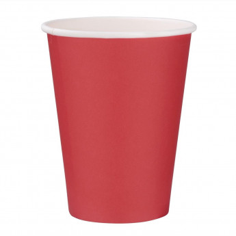 Fiesta Recyclable Single Wall Takeaway Coffee Cups Red 340ml / 12oz - Click to Enlarge