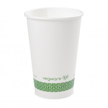 Vegware Compostable Hot Cups White 455ml / 16oz (Pack of 1000) - Click to Enlarge