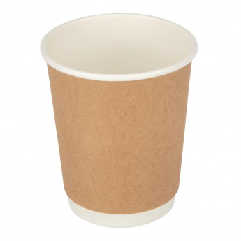 Fiesta Recyclable Coffee Cups Double Wall Kraft 225ml / 8oz - Click to Enlarge
