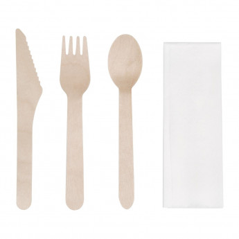Fiesta Compostable Wooden Cutlery Meal Pack (Pack of 250) - Click to Enlarge