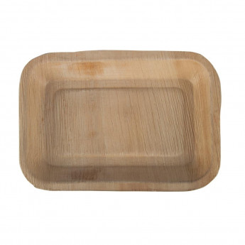 Fiesta Compostable Deep Palm Leaf Plates Rectangular 250mm (Pack of 100) - Click to Enlarge
