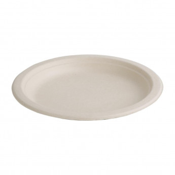 Fiesta Compostable Bagasse Round Plates Natural Colour (Pack of 50) - Click to Enlarge