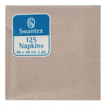 Swantex Recycled Dinner Napkin Kraft 40x40cm 2ply 1/4 Fold (Pack of 2000) - Click to Enlarge