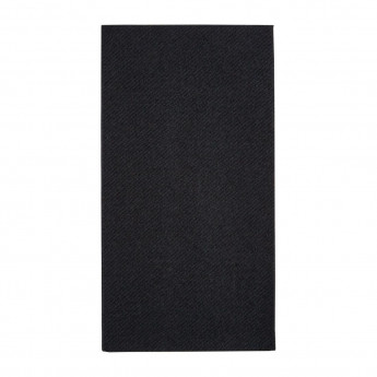 Fiesta Recyclable Premium Tablin Dinner Napkin Black 40x40cm Airlaid 1/8 Fold (Pack of 500) - Click to Enlarge